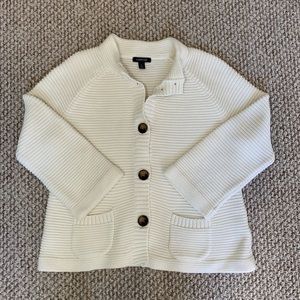 Lands’ End Cotton Knit Button-Up Sweater
